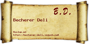 Becherer Deli névjegykártya